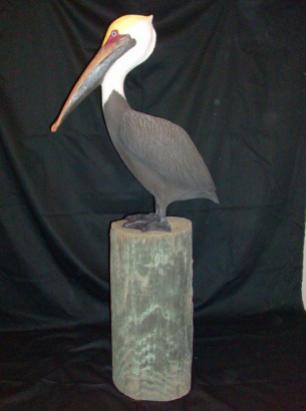 36-Inch-Brown-Pelican-on-a-Piling